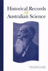 Historical Records of Australian Science杂志封面